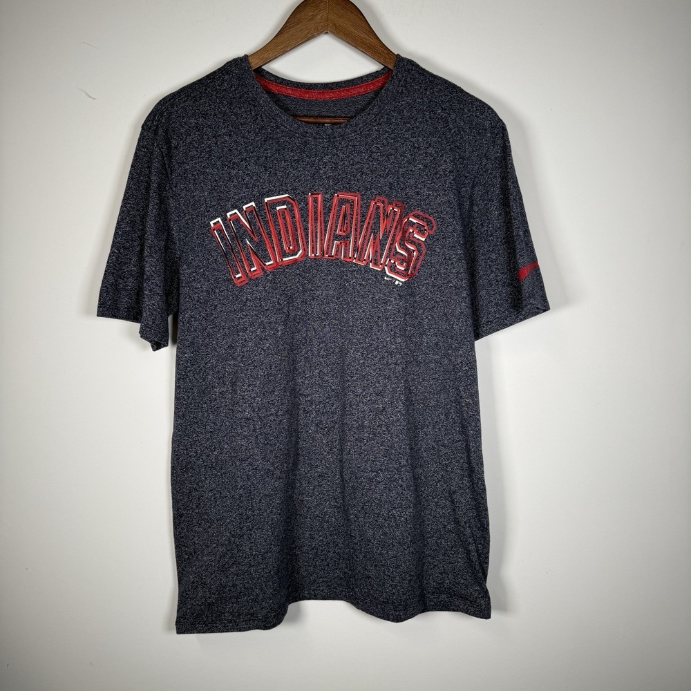 Nike Tee Cleveland Indians Tshirt Mens Navy Red White Size Large‎